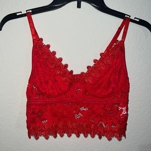 Lace crop cami top